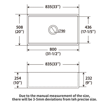 Farmhouse Sink Workstation, Ceramic Single Bowl With Accessories