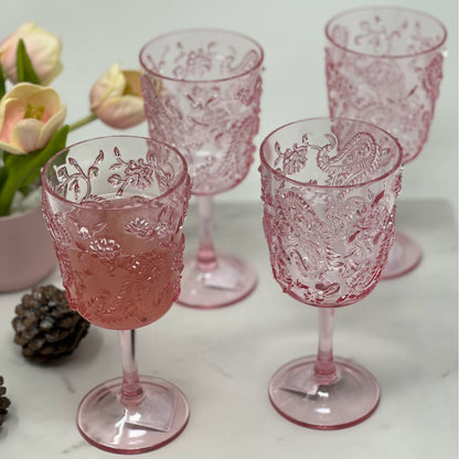 Paisley Acrylic Wine Glasses (Set of 4)