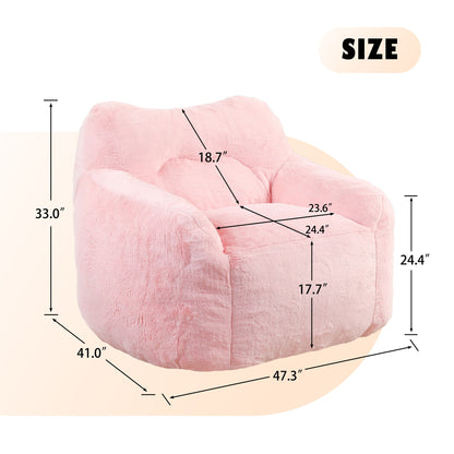 Beanbag Sofa Chair With Armrests Stuffed High Density Foam