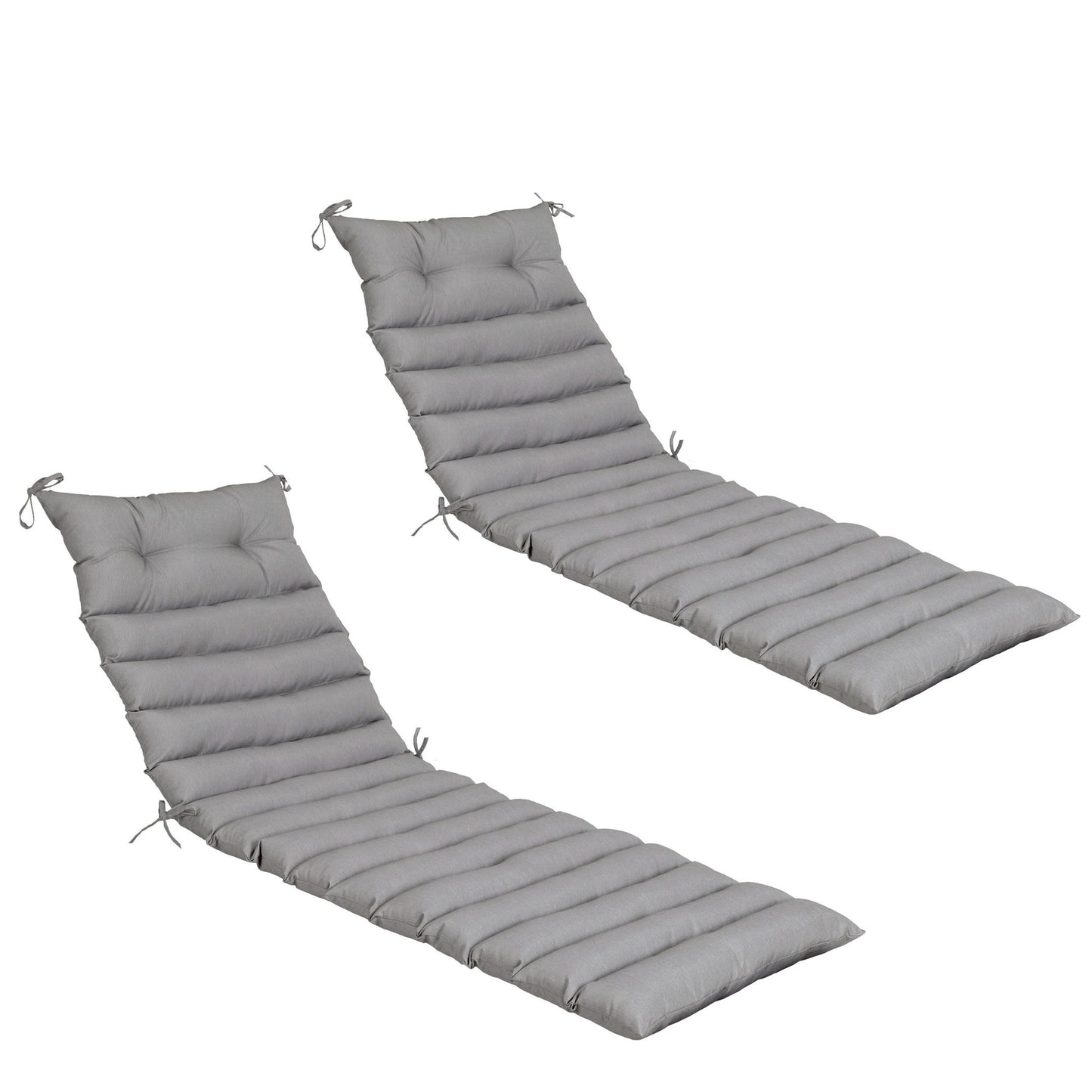 2 Piece Outdoor Chaise Lounge Chair Cushion Set