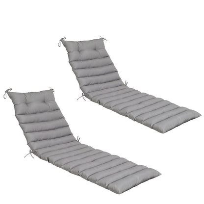 2 Piece Outdoor Chaise Lounge Chair Cushion Set