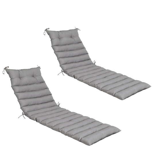 2 Piece Outdoor Chaise Lounge Chair Cushion Set