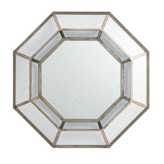 Oversized Octagon Mirror, Mid Century Modern Accent Mirror, For Living Room, Entryway, Bedroom, Hallway - Silver