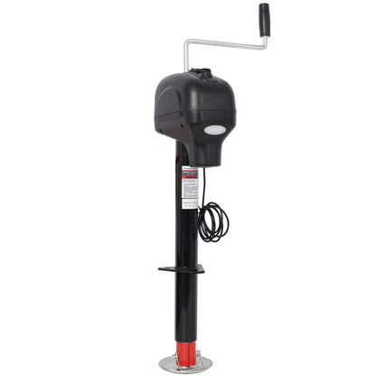 Electric Power Tongue Jack 3500Lbs Capacity With Waterproof Cover For RV Trailer & Camper, 12V Dc - Black