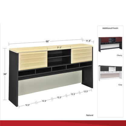 Pursuit - Hutch With Open And Concealed Compartments - Cherry