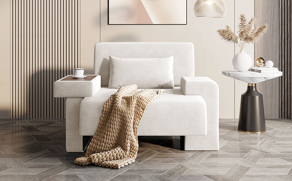 Modern Oversized Armchair With Soft Cushion For Living Room