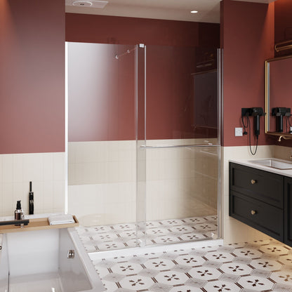 Guyou Glass Shower Door, Sliding Door Dual Usage - Chrome