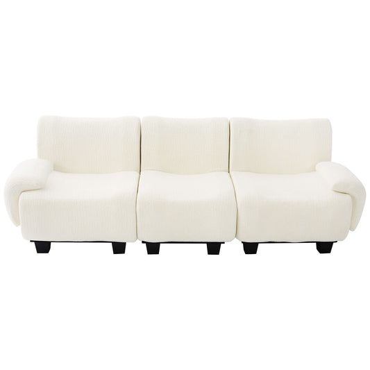 3 Seater Sofa Couch With Curved Armrests