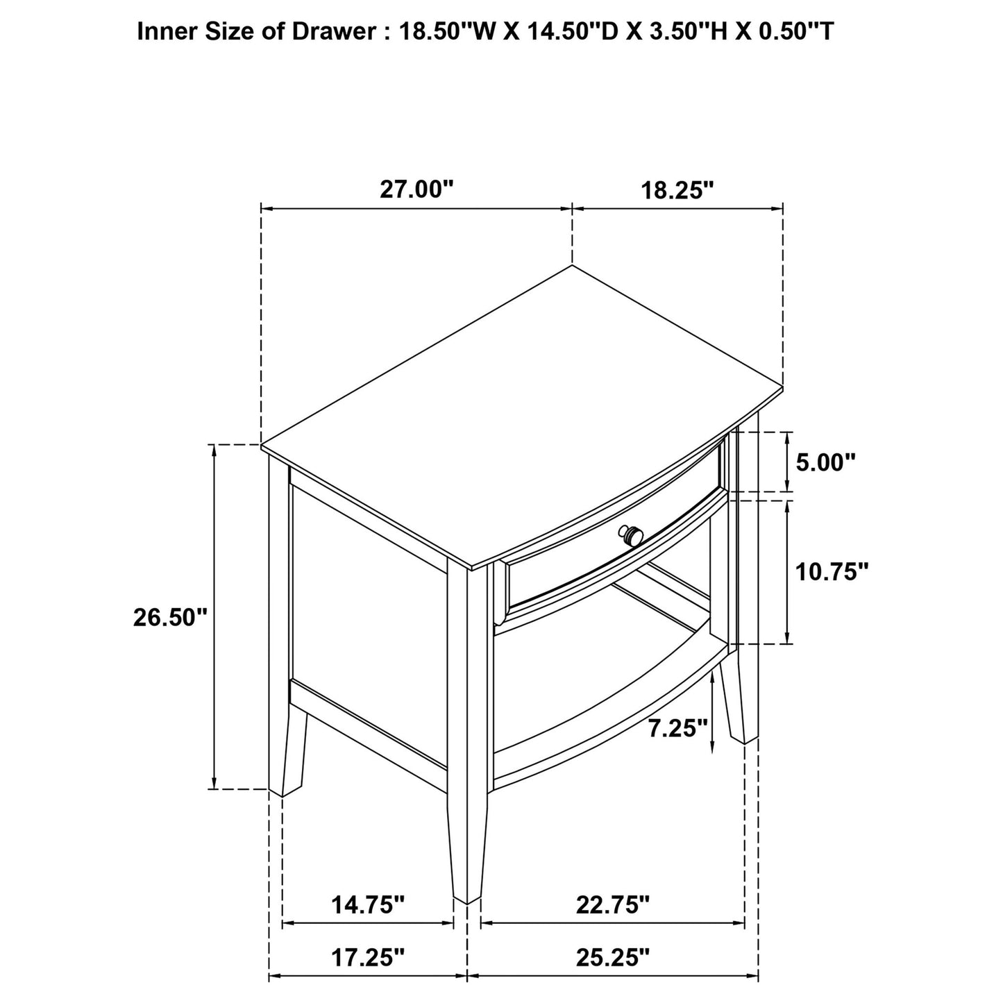 Talia - 1 Drawer Nightstand - White