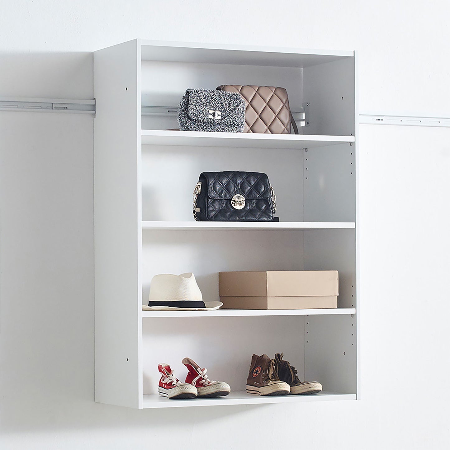 Devi - Wall Mounted Wood Closet System With Modular Design And Ample Storage