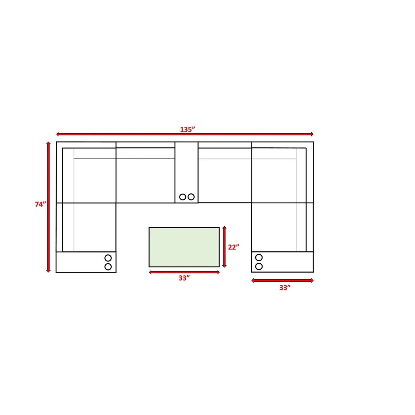Outdoor Wicker Sectional With Weather Resistant Cushions And Table