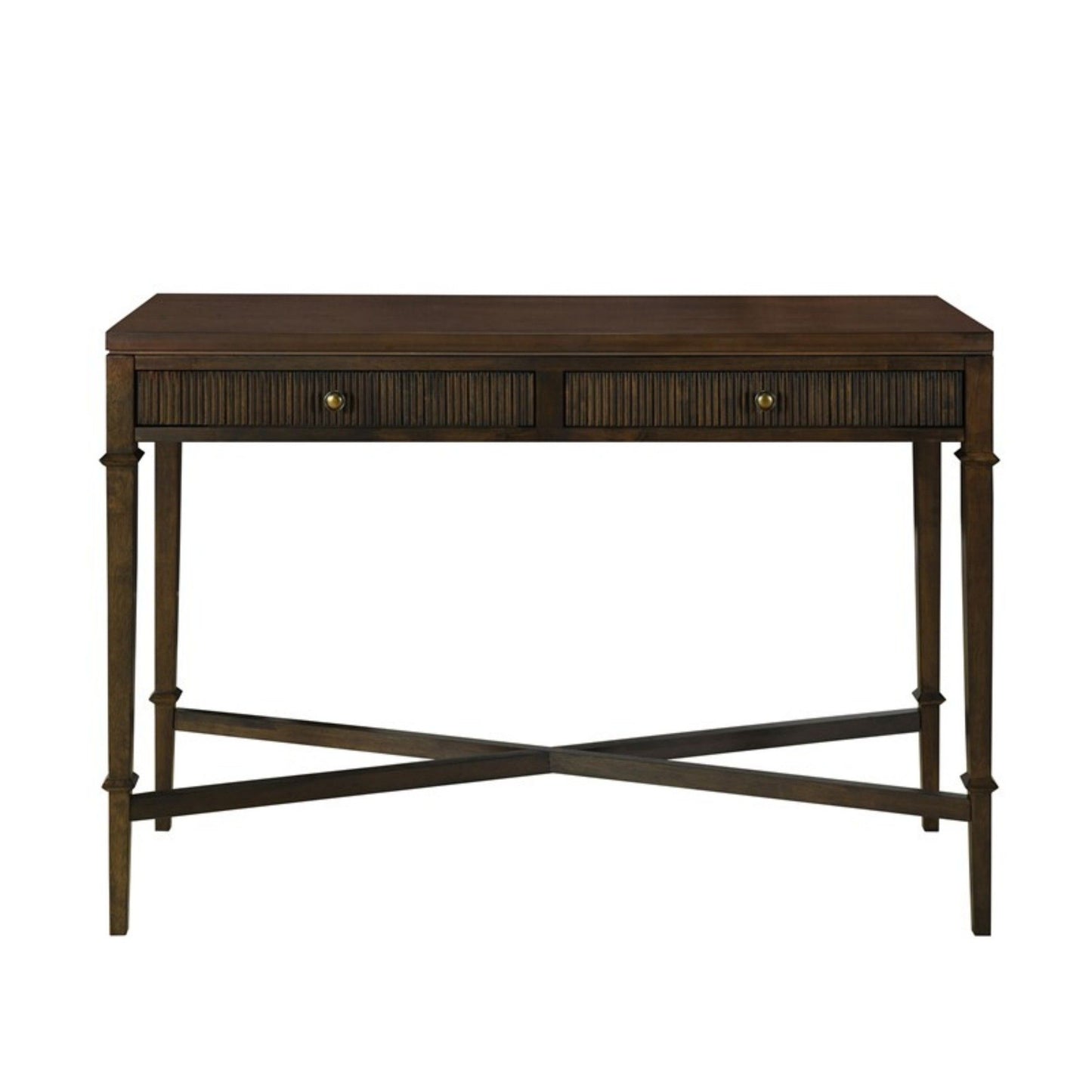 Fluted - 2 Drawer Storage Console Table - Brown