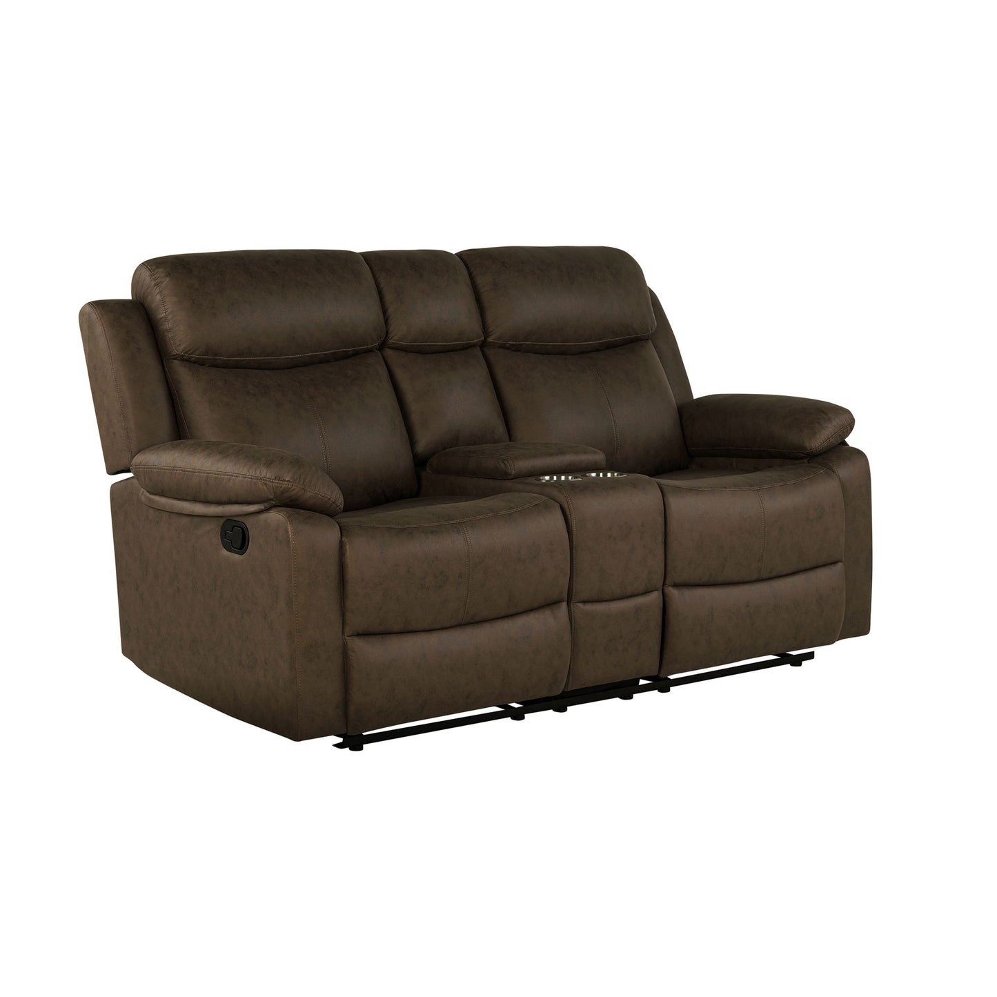 Brenda - Console Reclining Loveseat With Manual Recline Function - Brown
