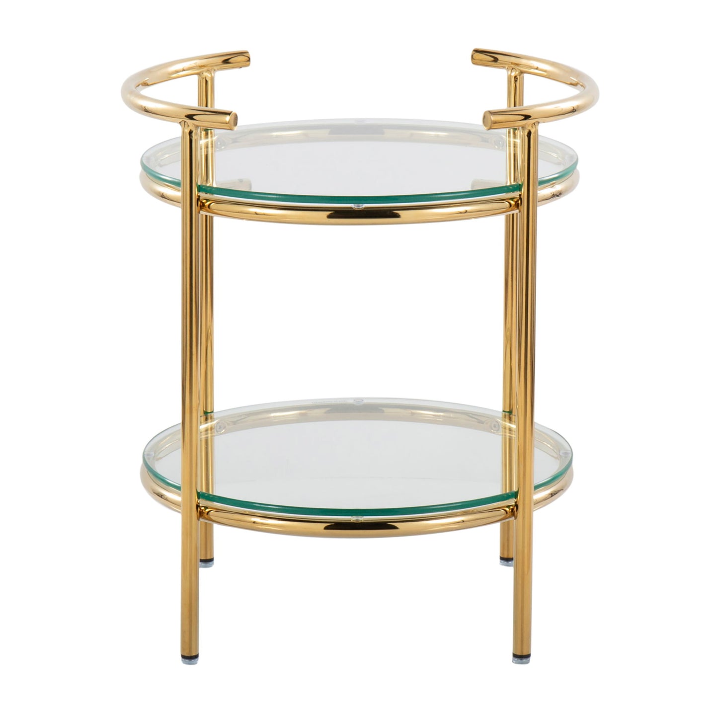 Rhonda - Contemporary / Glam Side Table - Gold / Clear