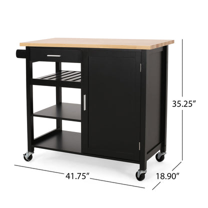 Contemporary Design Kitchen Cart With Wheels