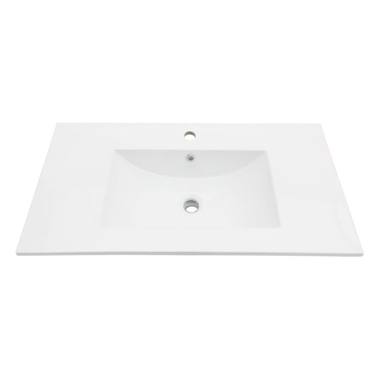 Premium Rectangular Vanity Top With Single Faucet Hole And Overflow