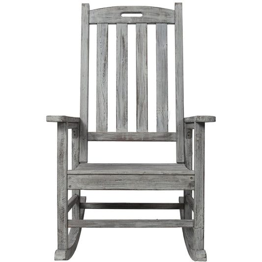 Oversized Porch Rocker Chair With Wide Seat And Tall Backrest