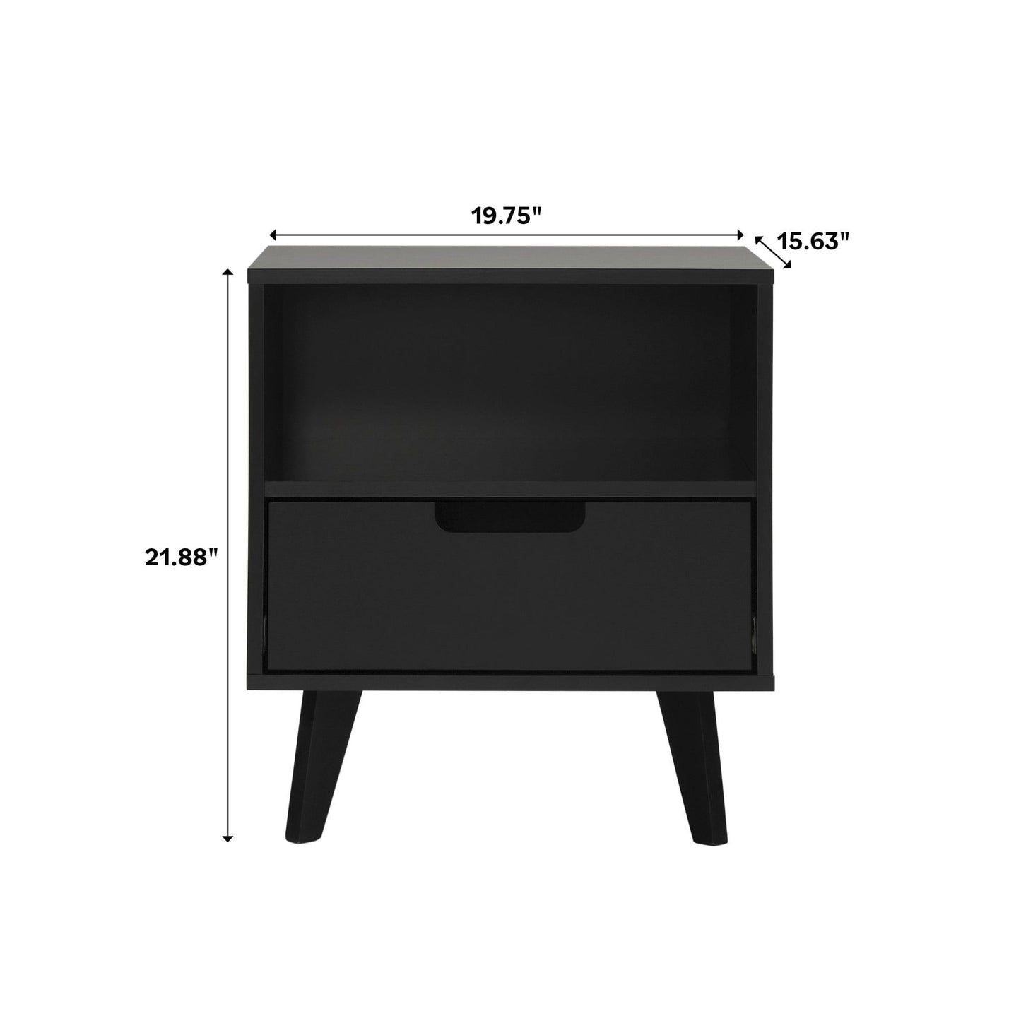 Modern 1 Drawer Nightstand With Open Cubby