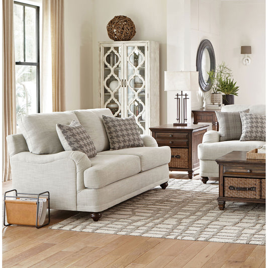 Brewster - Upholstered Loveseat With English Arms - Light Gray