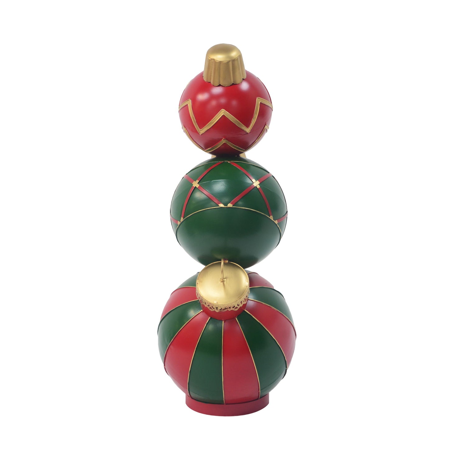 Classic Stacked Christmas Ball Decoration With Durable Construction - Red