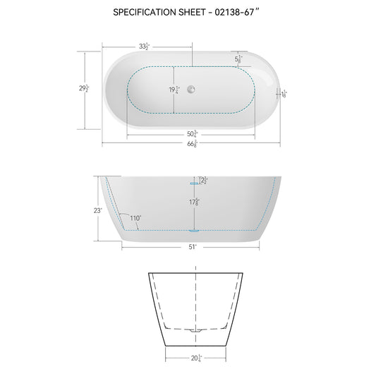 Acrylic Freestanding Soaking Bathtub With Classic Slotted Overflow And Toe-Tap Drain In Chrome, Cupc Certified.Easy To Install, 02138 - Glossy White