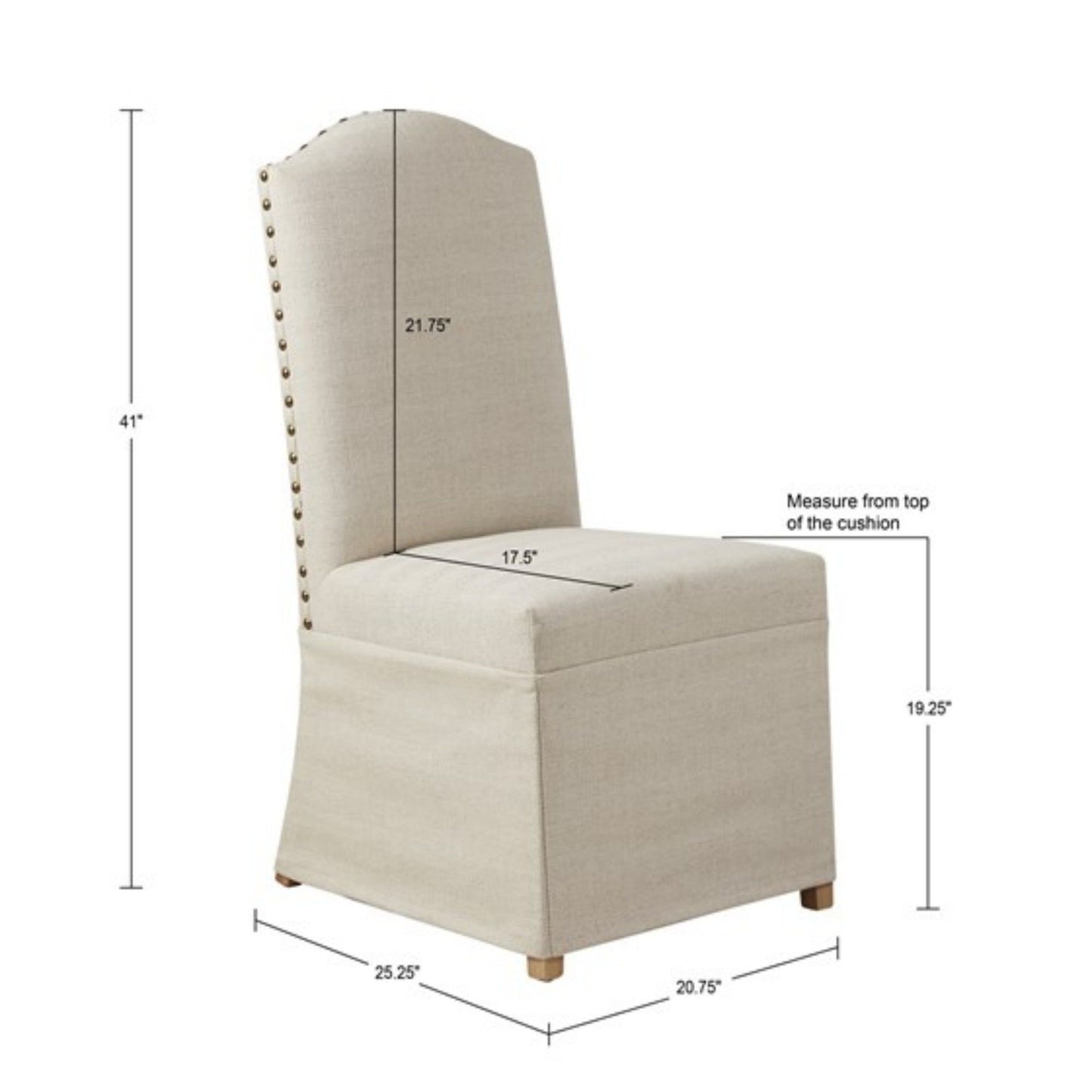 Dining Chair With Skirts (Set of 2) - Beige