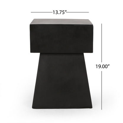Outdoor Side Table, Patio End Table - Black