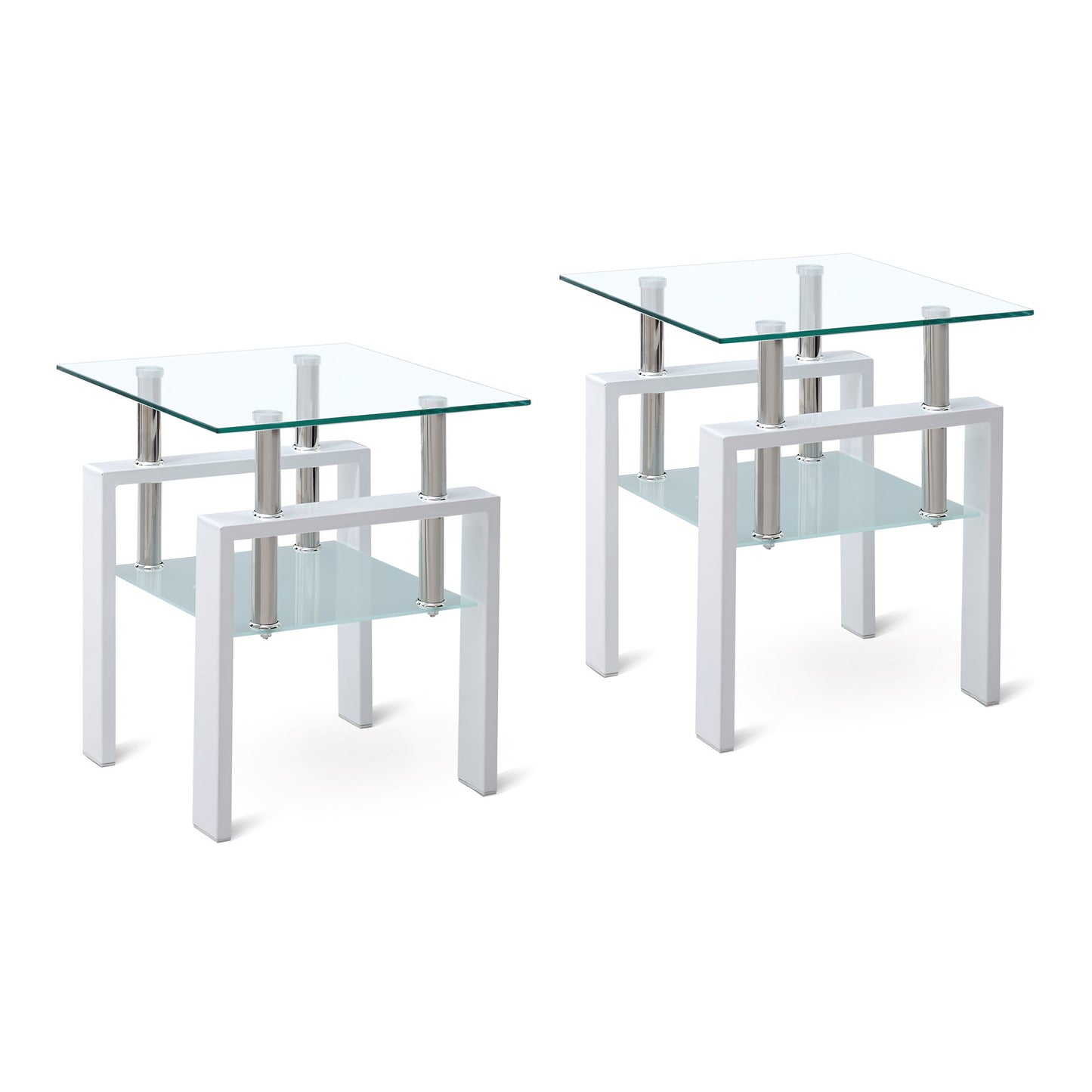 Tempered Glass Table With Storage
