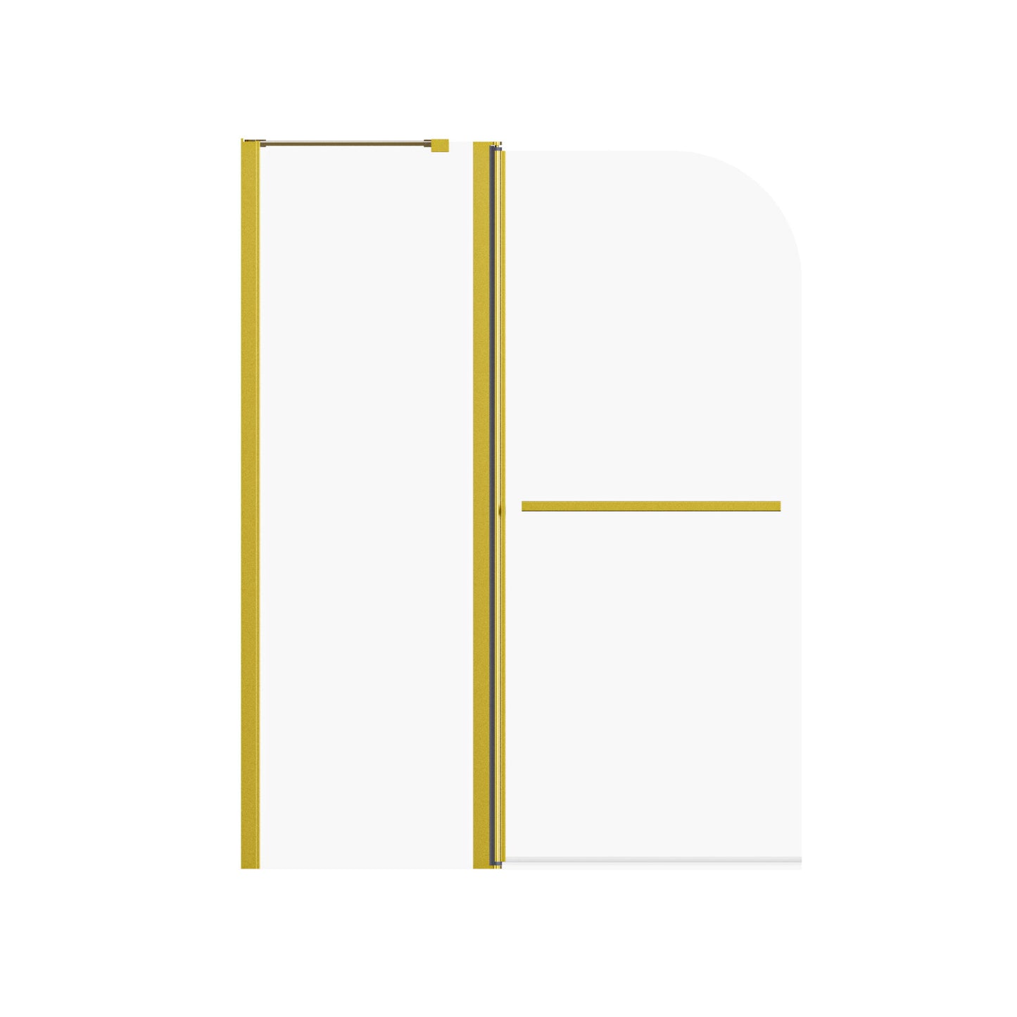 Frameless Folding Shower Doors For Bathtub With Pivot Tub Glass Door, 1 / 4" Tempered Glass