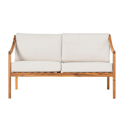 Modern Curved Arm Upholstered Outdoor Loveseat