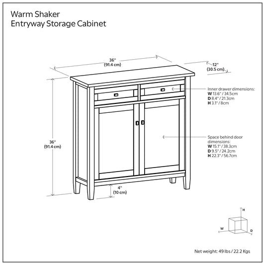 Warm Shaker - Entryway Storage Cabinet - Brown