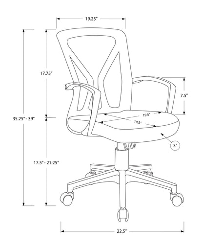Office Chair, Adjustable Height, Swivel, Ergonomic, Mesh, Contemporary & Modern