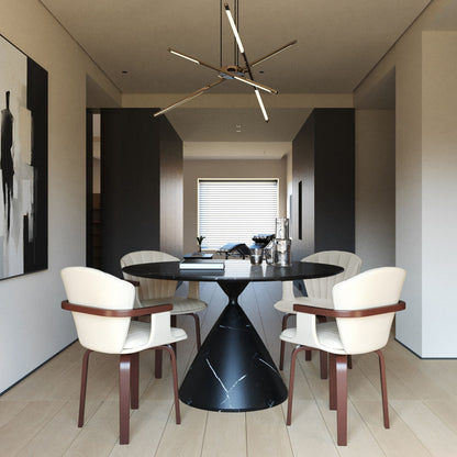 Mid Century Modern Bentwood Swivel Dining Chairs (Set of 2) - White / Walnut