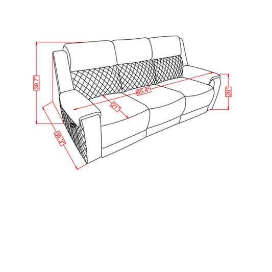 Alicia - Reclining Sofa - Gray / Black
