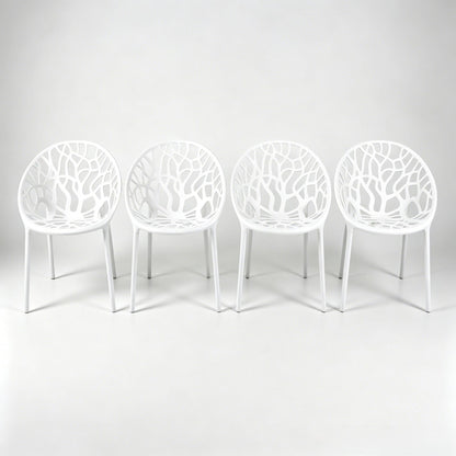Dining Chair, Transparent Shell Design For Home (Set of 4) - White