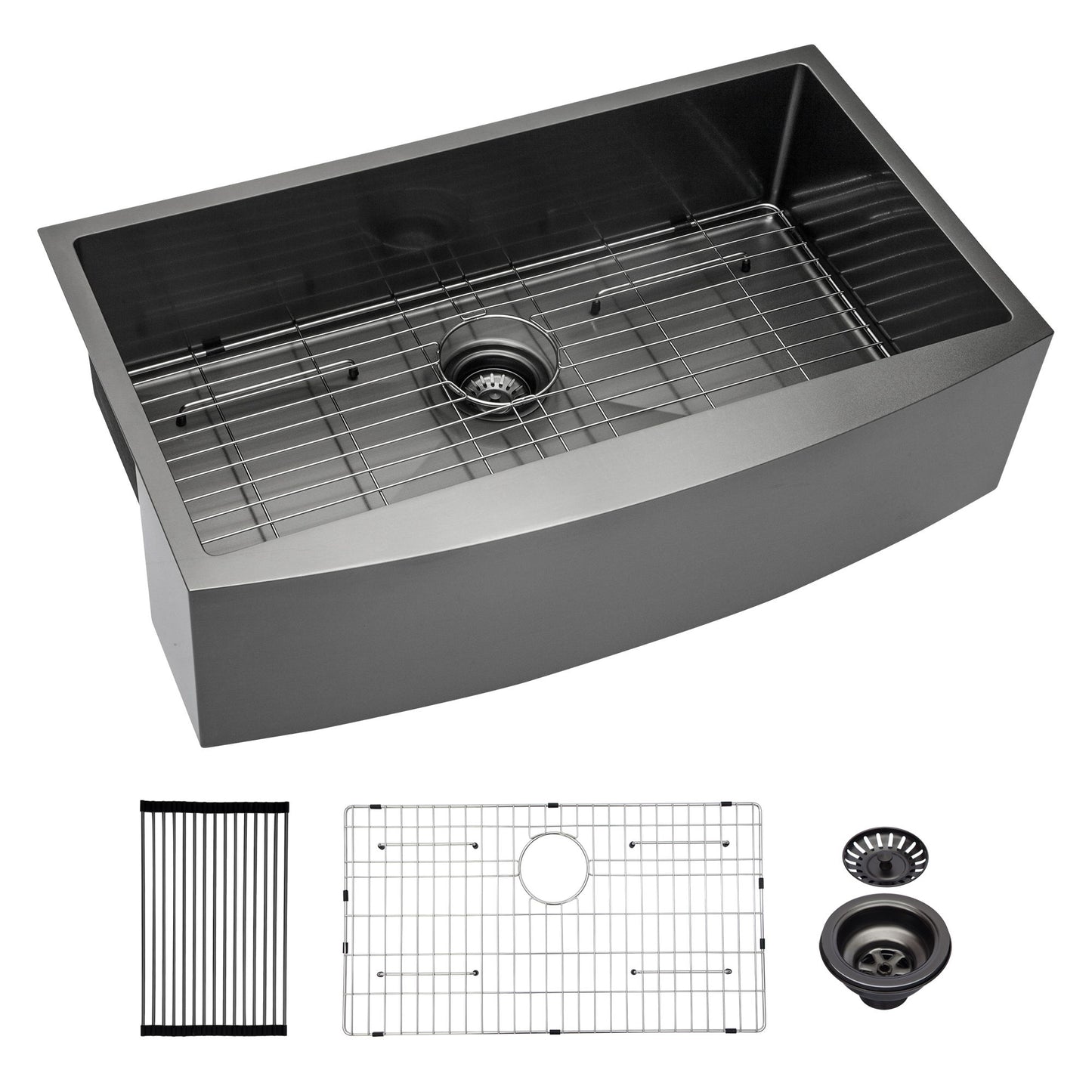 Farmhouse Kitchen Sink, Stainless Steel, Apron Front