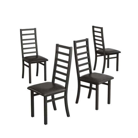 Metal Dining Chairs With Steel Legg, High Back Armless Design