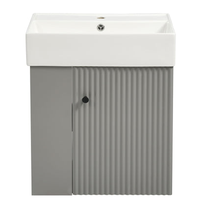 Modern Floating Bathroom Vanity With Ceramic Basin Perfect For Small Bathrooms