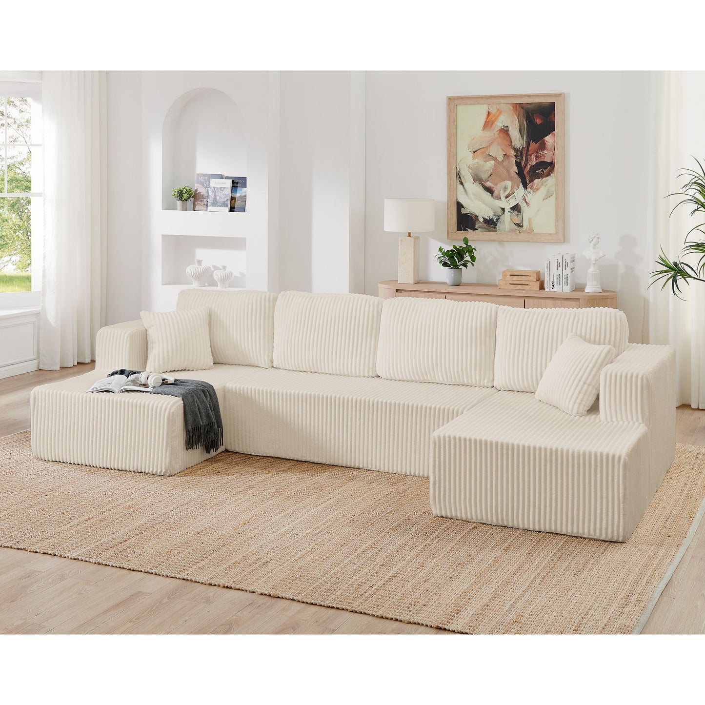 Modern Minimalist U - Shape Modular Sectional Sofa