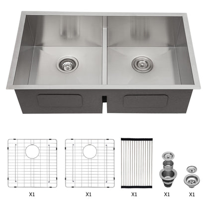 Modern Double Bowl Undermount Sink Design With 10" Deep Basins