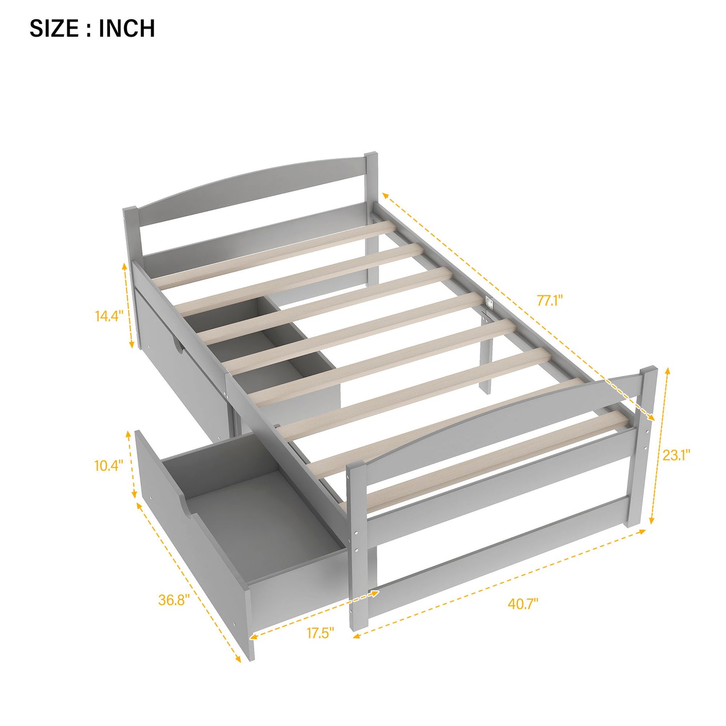 Platform Bed With 2 Drawers