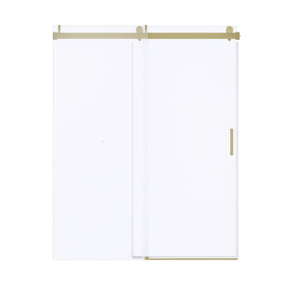 Frameless Soft-Closing Shower Door, 1/4" (6 Mm) Tempered Glass Single Sliding With Explosion Proof Coating