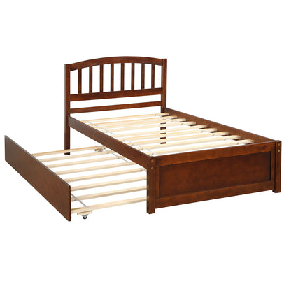 Platform Bed Wood Bed Frame With Trundle