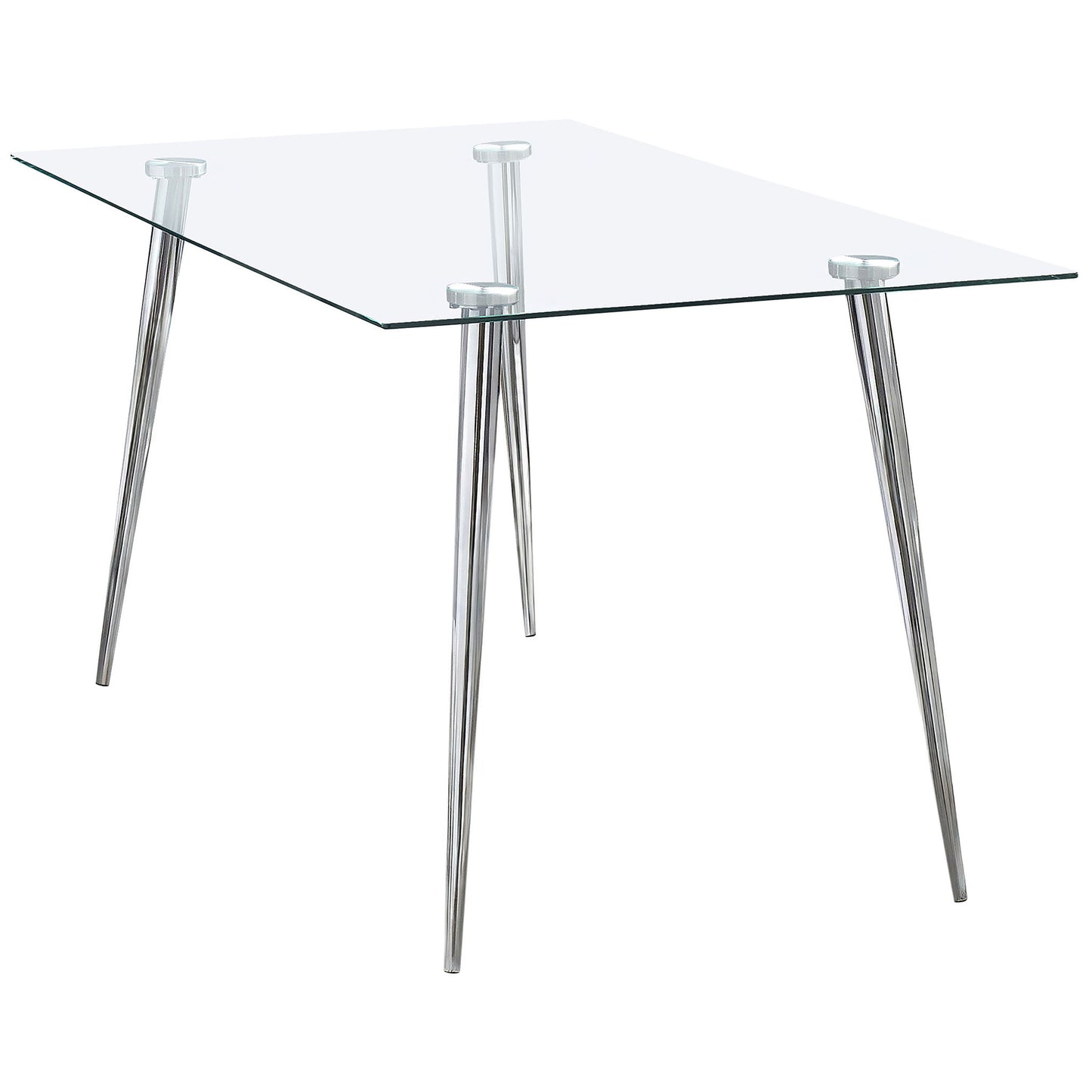 Vendas - Rectangular Glass Top Dining Table - Chrome