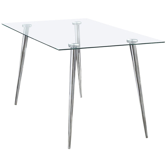 Vendas - Rectangular Glass Top Dining Table - Chrome