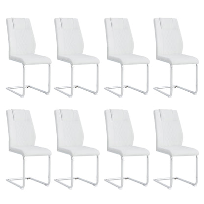 Modern Dining Chairs With Padded Seat, Metal Legs
