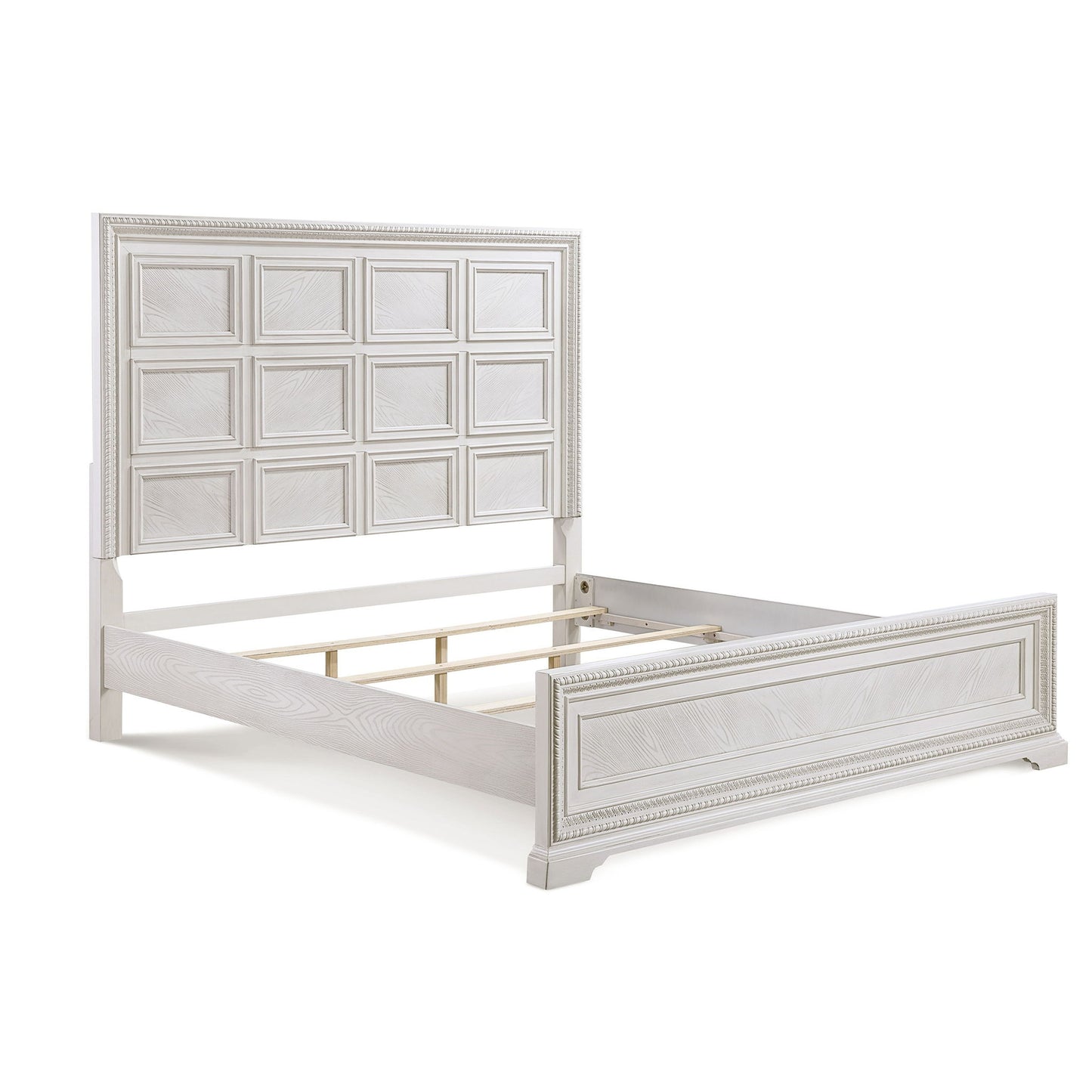 Geometric Design Headboard Panel Bed