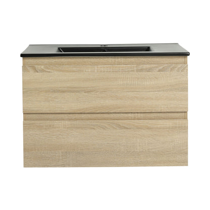 Wall Mounted Bathroom Vanity With Sink, 2 Soft Close Drawers