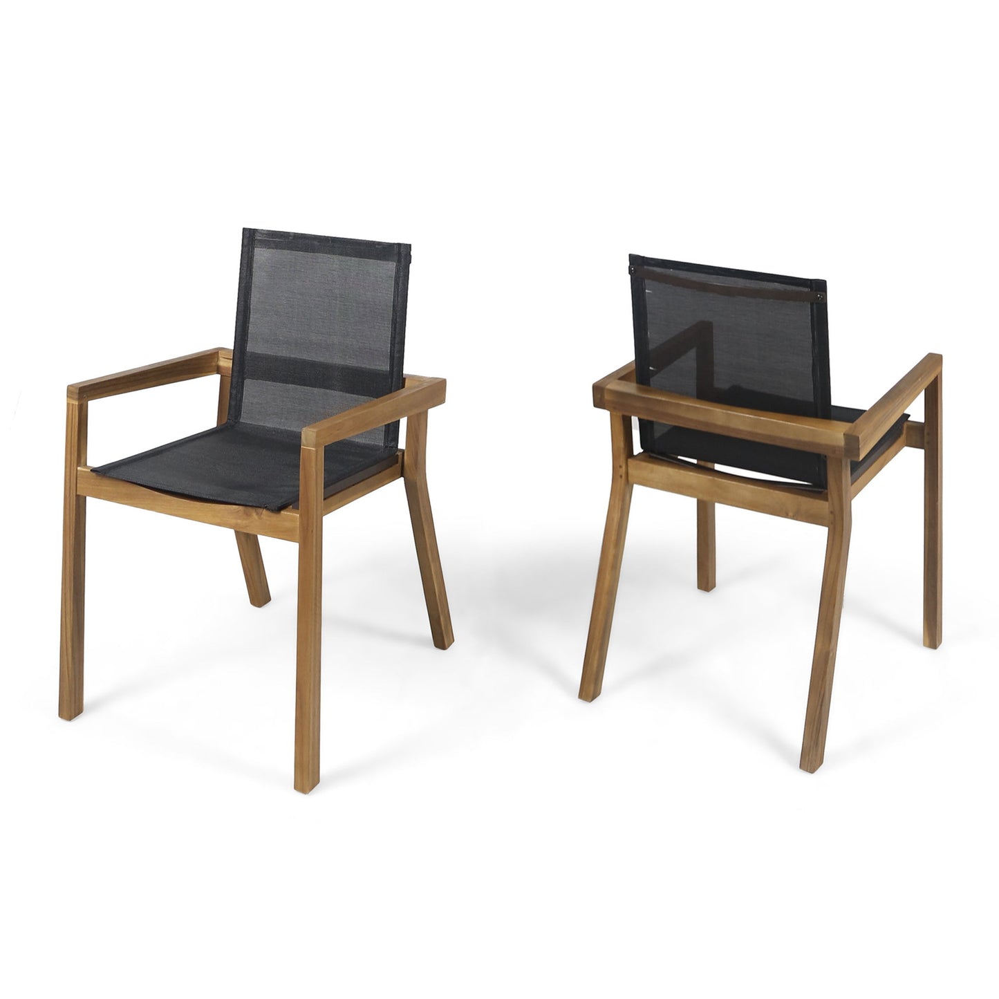 Belfast - Dining Chair With Acacia Wood Frame And Mesh Seating (Set of 2)