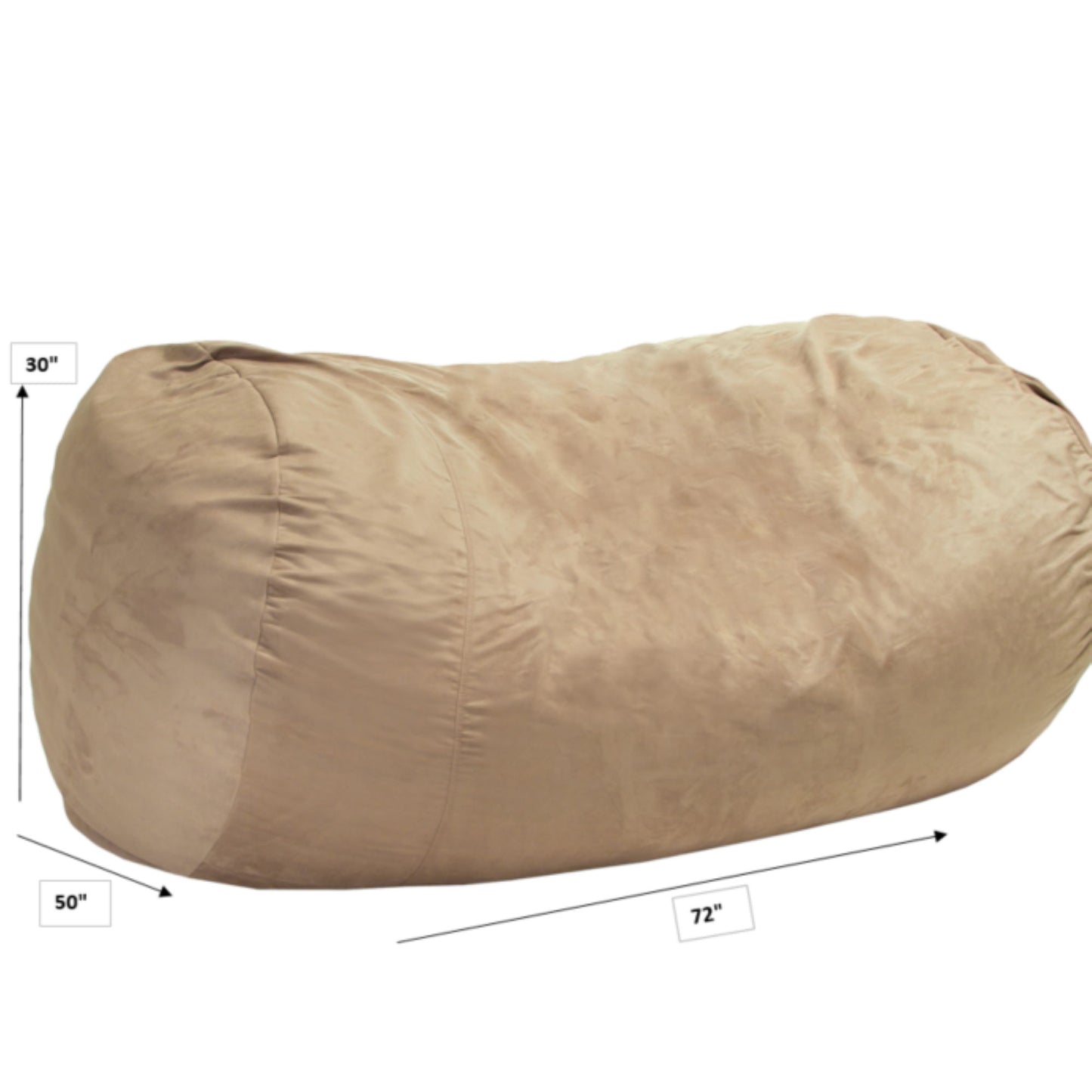 Jasper - Traditional Cylindrical Suede Bean Bag